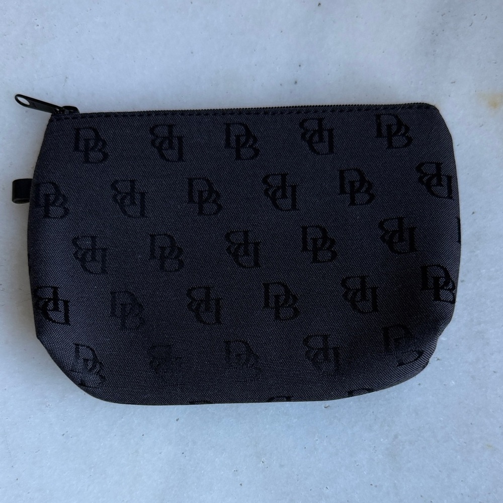 Dooney & Bourke black signature logo canvas pouch
